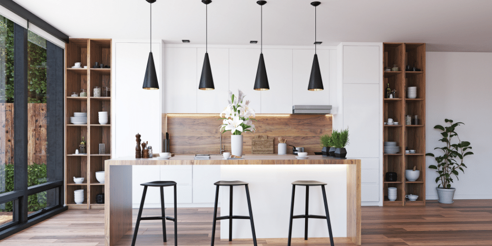 oak kitchen cabinets look modern